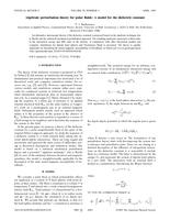 Algebraic perturbation theory for polar fluids: A model for the dielectric constant