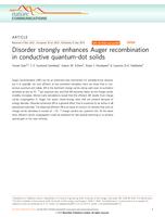 Disorder strongly enhances Auger recombination in conductive quantum-dot solids