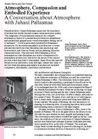 Atmosphere, compassion and embodied experience: A conversation about atmosphere with Juhani Pallasmaa / Sfeer, mededogen en belichaamde ervaring: een gesprek met Juhani Pallasmaa