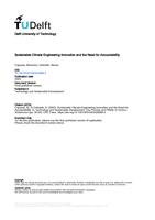 Sustainable Climate Engineering Innovation and the Need for Accountability