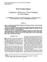 Comparison of Efficiencies of Three Techniques for Colon Surgery