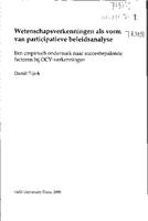 Wetenschapsverkenningen als vorm van participatieve beleidsanalyse - Een empirisch onderzoek naar succesbepalende factoren bij OCV-verkenningen