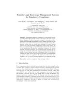 Towards Legal Knowledge Management Systems for Regulatory Compliance
