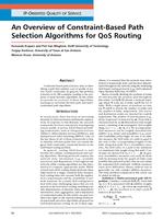 An overview of constraint-based path selection algorithms for QoS routing