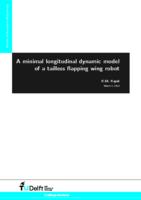 A minimal longitudinal dynamic model of a tailless flapping wing robot