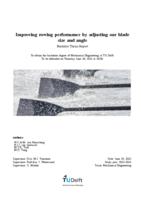Improving rowing performance by adjusting oar blade size and angle