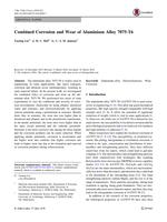 Combined Corrosion and Wear of Aluminium Alloy 7075-T6