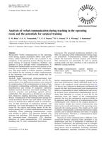 Analysis of verbal communication during teaching in the operating room and the potentials for surgical training