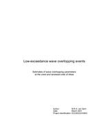 Low-exceedance wave overtopping events: Estimates of wave overtopping parameters at the crest and landward side of dikes