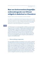 Naar een bestuurswetenschappelijke onderzoeksagenda voor klimaatmitigatie in Nederland en Vlaanderen