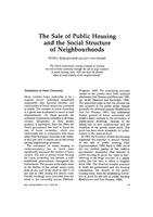 The sale of public housing and the social structure of neighbourhoods