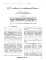 UHF defect evaluation in gas insulated equipment