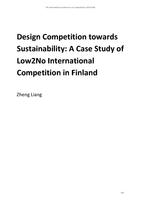 Design competition towards sustainability: A case study of Low2No international competition in Finland
