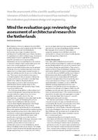 Mind the evaluation gap: Reviewing the assessment of architectural research in the Netherlands