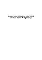 Kinetics of the β-AlFeSi to α-Al(FeMn)Si transformation in Al-Mg-Si alloys