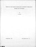 Theory of the flight of airplanes in isotropic turbulence; review and extension