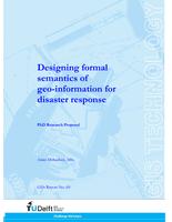 Designing formal semantics of geo-information for disaster response - PhD Research Proposal