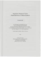 Hyperbaric reservoir fluids phase behaviour of model systems