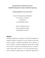 A Design Approach for Collaboration Processes: A Multi-Method Design Science Study in Collaboration Engineering