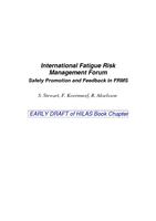 International Fatigue Risk Management Forum: Safety Promotion and Feedback in FRMS