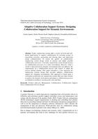 Adaptive Collaboration Support Systems: Designing Collaboration Support for Dynamic Environments