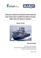 Using wave spectrum estimation from measured ship motion data to predict the Motion Severity Index value 20 minutes in advance