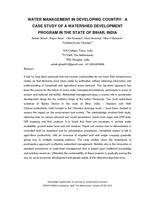 Water management in developing country: A case study of a watershed development program in the state of Bihar, India