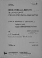 Hygrothermal effects in continuous fibre reinforced composites: Part IV; Mechanical properties 2 Fatigue and time-dependent properties