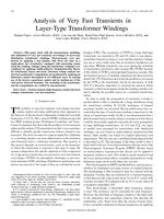 Analysis of very fast transients in layer-type transformer windings