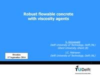 Robust flowable concrete with viscosity agents
