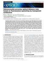 Subnanometer-accuracy optical distance ruler based on fluorescence quenching by transparent conductors