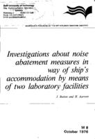 Investigations about noise abatment measures in way of ship’s accommodation by means of two laboratory facilities