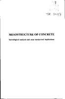 Mesostructure of Concrete - Stereological analysis and some mechanical implications