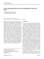 In vitro degradation behavior and cytocompatibility of Mg–Zn–Zr alloys