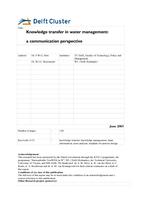 Knowledge transfer in water management: A communication perspective