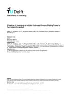 A Roadmap for developing an Industrial Continuous Ultrasonic Welding Process for Thermoplastic Composites