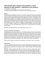 Topic Oriented Open Learning (TOOL) platforms: a novel approach for open education – experiences of two initiatives