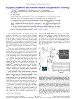 Cryogenic amplifier for fast real-time detection of single-electron tunneling