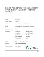 Design Principles for Engineering Information Security in Single-Windows