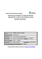Numerical simulations of laminar flames relevant for a Jet-in-Hot-Coflow burner