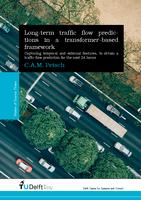 Long-term traffic flow predictions in a transformer-based framework