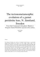The tectonometamorphic evolution of a garnet peridotite lens, N. Jämtland, Sweden