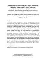 Devising ecodesign strategies in a furniture industry based on cluster analysis
