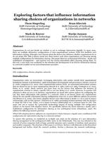 Exploring factors that influence information sharing choices of organizations in networks