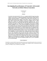 Investigating the performance of Generative Adversarial Networks on Fabric Pattern Generation
