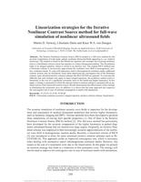 Linearization strategies for the Iterative Nonlinear Contrast Source method for full-wave simulation of nonlinear ultrasound fields