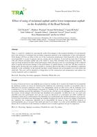 Effect of using of reclaimed asphalt and/or lower temperature asphalt on the availability of the road network