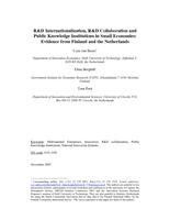 R&D Internationalization, R&D Collaboration and Public Knowledge Institutions in Small Economies: Evidence from Finland and the Netherlands