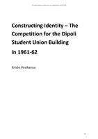 Construction identity - the competition for the Dipoli Student Union Building in 1961-62