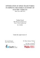 Optimisation of Speed Trajectories to Improve the Energy Economy of Electric Vehicles